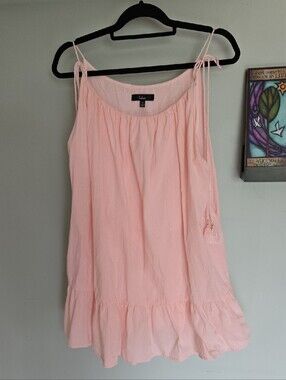 Lulu's Blush Pink Tie-Shoulder Ruffle Dress XL
